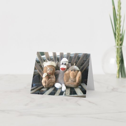 Ernie the Sock Monkey and Friends Note Card Karte (Vorderseite)