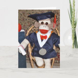 Ernie the Sock Monkey Graduation Card Karte
