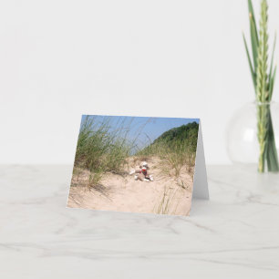 Ernie the Sock Monkey Sand Dunes Blank Card Dankeskarte