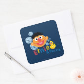 Ernie und Duckie Bubbles Quadratischer Aufkleber (Umschlag)