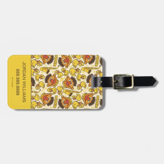Ernie und Rubber Duckie Pattern Gepäckanhänger (Vorderseite horizontal)