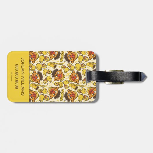 Ernie und Rubber Duckie Pattern Gepäckanhänger (Rückseite horizontal)