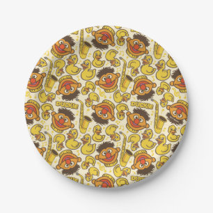 Ernie und Rubber Duckie Pattern Pappteller