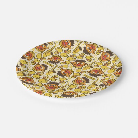 Ernie und Rubber Duckie Pattern Pappteller (Schrägansicht)