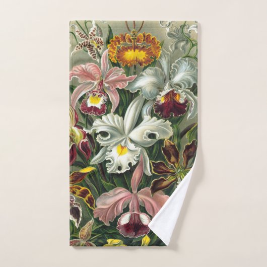 Ernst Haeckel Art Print, Orchidae Oncidiums, Tulpe Badhandtuch Set (Handtuch)