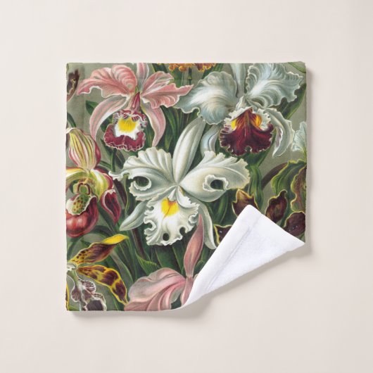 Ernst Haeckel Art Print, Orchidae Oncidiums, Tulpe Badhandtuch Set (Waschlappen)