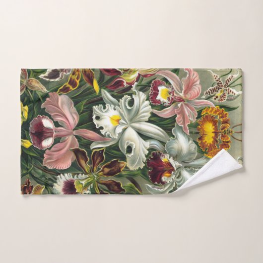 Ernst Haeckel Art Print, Orchidae Oncidiums, Tulpe Badhandtuch Set (Handtuch)