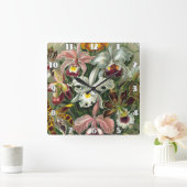 Ernst Haeckel Art Print, Orchidae Oncidiums, Tulpe Quadratische Wanduhr (Zuhause)