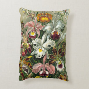 Ernst Haeckel Orchideen, Vintage Regenwald Blumen Dekokissen