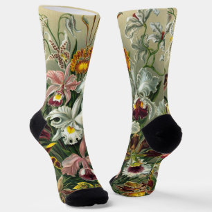 Ernst Haeckel Orchideen, Vintage Regenwald Blumen Socken