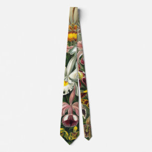 Ernst Haeckel Orchideen, Vintage Regenwaldblumen Krawatte