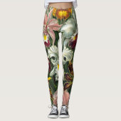 Ernst Haeckel Orchids, Vintage Regenwald-Blume Leggings (Vorderseite)