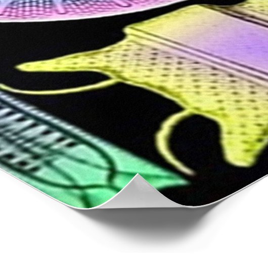 Ernst Haeckel Rainbow Diatom Poster (Ecke)