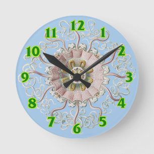 Ernst Haeckel Schiffs-Pink Qualle Medusa Runde Wanduhr