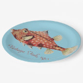 Ernst Haeckel Schiffs- Roter Kofferfisch Meer Lebe Pappteller (Schrägansicht)