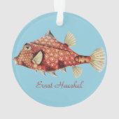 Ernst Haeckel Schiffs- Roter Kofferfisch Meerestie Ornament (Rückseite)