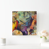 Ernst Haeckel Sea Anemones Marine:Actiniae Quadratische Wanduhr (Zuhause)