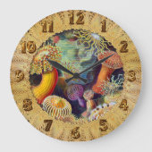 Ernst Haeckel-Seeanemonen-Marinesoldat: Actiniae Große Wanduhr (Vorderseite)