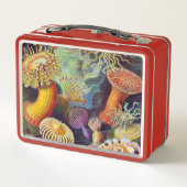 Ernst Haeckel-Seeanemonen-Marinesoldat: Actiniae Metall Lunch Box (Rückseite)