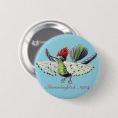 Ernst Haeckel Vintag Hummingbird Bird Button (Vorne & Hinten)