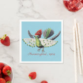 Ernst Haeckel Vintag Hummingbird Bird Serviette (Beispiel)