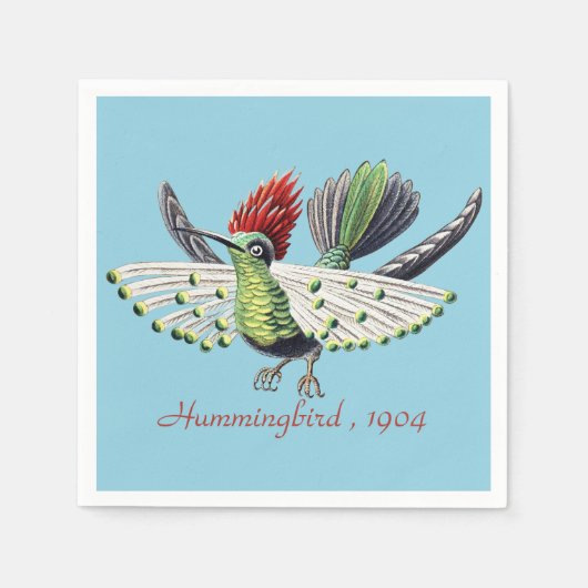 Ernst Haeckel Vintag Hummingbird Bird Serviette (Vorderseite)