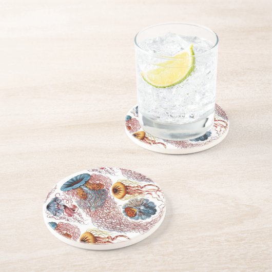 Ernst Haeckels Disco Medusae Sandstein Untersetzer (Seite)