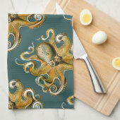 Ernst Haeckels Krake Geschirrtuch (Viertel Falte)