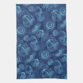 Ernst Haeckels Leptomedusae (dunkelblau) Geschirrtuch (Vertikal)