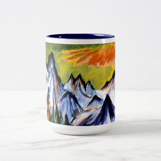 Ernst Kirchner - Berggipfel, Zweifarbige Tasse (Mittel)