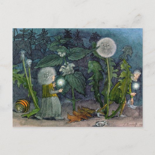 Ernst Kreidolf Dives Blume Fairies Postkarte (Vorderseite)