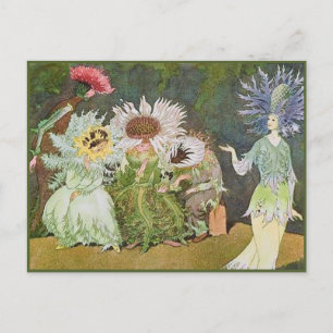 Ernst Kreidolf Vintage Alpine Flower Märchen Postkarte