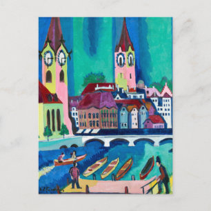 Ernst L. Kirchner - Colorful Citycape Modern Art Postkarte