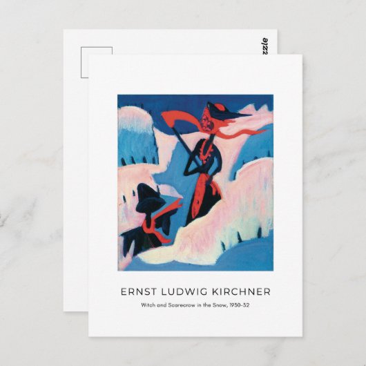 Ernst L. Kirchner, Hexe und Scarecrow im Schnee Postkarte (Vorne/Hinten)