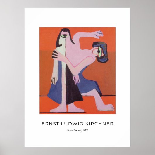 Ernst L. Kirchner - Maskentanz - Bunte Kunst Poster (Vorne)