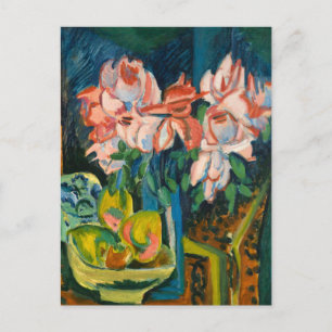 Ernst L. Kirchner, Pink Roses Colorful Modern Art Postkarte