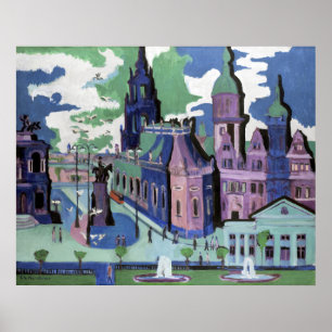 Ernst Ludwig Kirchner Aussicht auf Dresden Schloss Poster