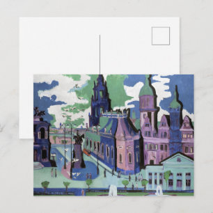 Ernst Ludwig Kirchner Aussicht auf Dresden Schloss Postkarte