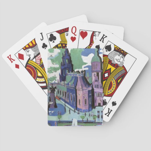 Ernst Ludwig Kirchner Aussicht auf Dresden Schloss Spielkarten (Rückseite)