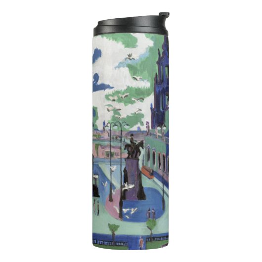 Ernst Ludwig Kirchner Aussicht auf Dresden Schloss Thermosbecher (Nach links gedreht)