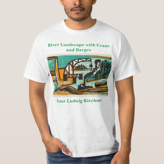 Ernst Ludwig Kirchner Flusslandschaft mit Crane T-Shirt (Vorderseite)