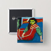 Ernst Ludwig Kirchner Seated Girl Fränzi Fehrmann Button (Vorne & Hinten)