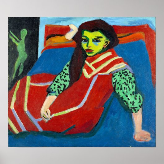 Ernst Ludwig Kirchner Seated Girl Fränzi Fehrmann Poster (Vorne)