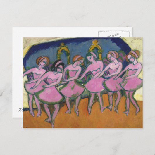Ernst Ludwig Kirchner - Sechs Tänzer Postkarte (Vorne/Hinten)