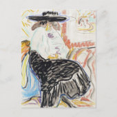 Ernst Ludwig Kirchner sitzt Frau im Studio Postkarte (Vorderseite)