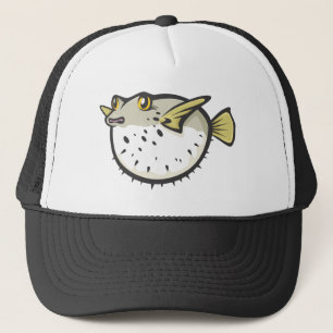 Ernste Puffer-Fische in Schwarzweiss Truckerkappe