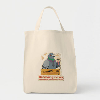 Ernste Tauben-Breaking-News-Tragetasche Tragetasche