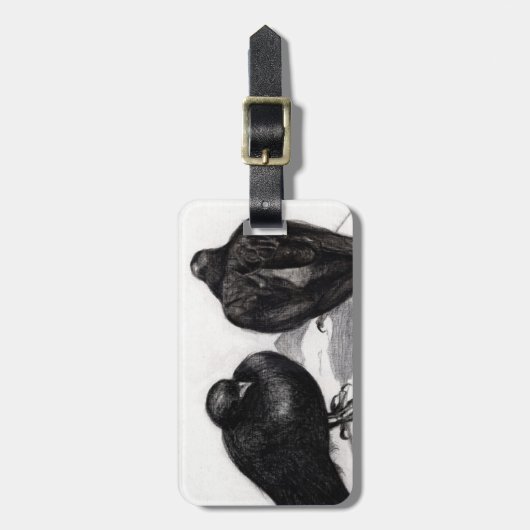 Ernste Tauben-Situation 2012 Gepäckanhänger (Vorderseite vertikal)