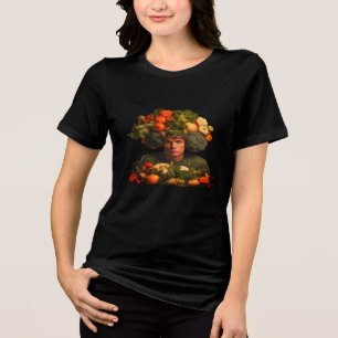 Ernster Gemüsefan auf einem männlichen/weiblichen Tri-Blend Shirt