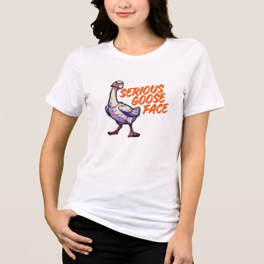 Ernstes Gänsegesicht Tri-Blend Shirt (Vorderseite)